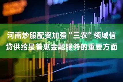 河南炒股配资加强“三农”领域信贷供给是普惠金融服务的重要方面