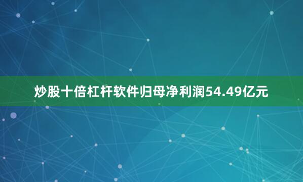 炒股十倍杠杆软件归母净利润54.49亿元