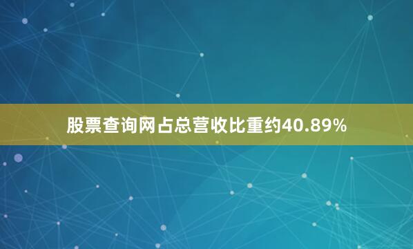 股票查询网占总营收比重约40.89%